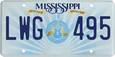 MS license plate LWG495