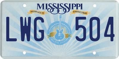 MS license plate LWG504