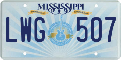MS license plate LWG507