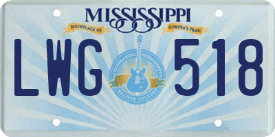 MS license plate LWG518