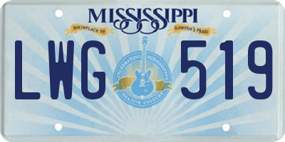 MS license plate LWG519