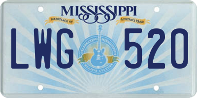 MS license plate LWG520