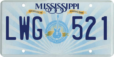 MS license plate LWG521