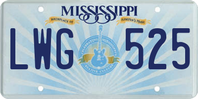 MS license plate LWG525