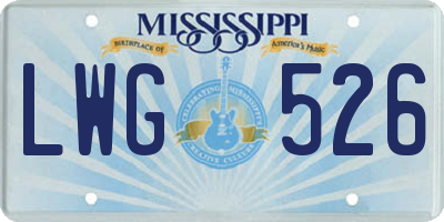 MS license plate LWG526