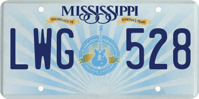 MS license plate LWG528