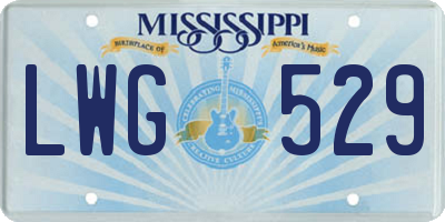 MS license plate LWG529