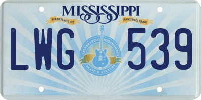MS license plate LWG539