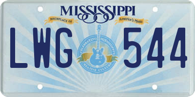 MS license plate LWG544