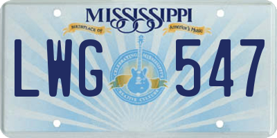 MS license plate LWG547