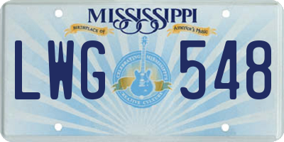 MS license plate LWG548