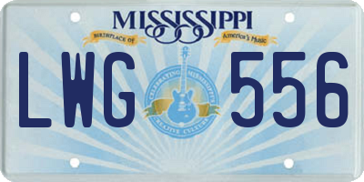 MS license plate LWG556