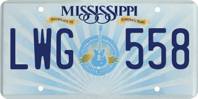 MS license plate LWG558