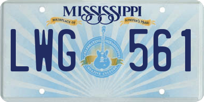 MS license plate LWG561