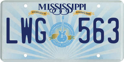 MS license plate LWG563