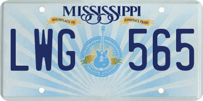 MS license plate LWG565