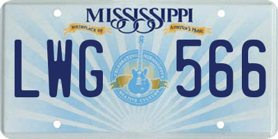 MS license plate LWG566