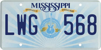 MS license plate LWG568