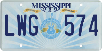MS license plate LWG574