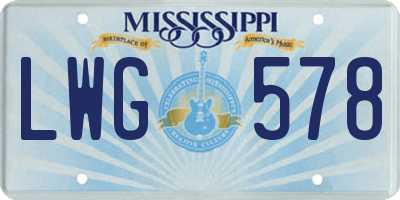 MS license plate LWG578
