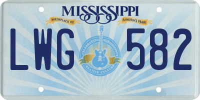 MS license plate LWG582