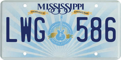 MS license plate LWG586
