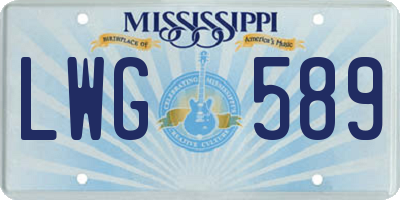 MS license plate LWG589