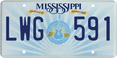 MS license plate LWG591