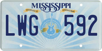 MS license plate LWG592