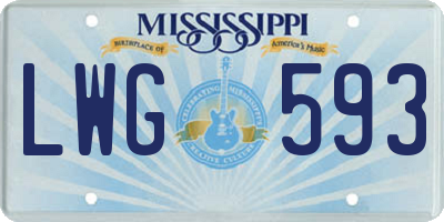 MS license plate LWG593
