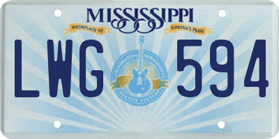 MS license plate LWG594