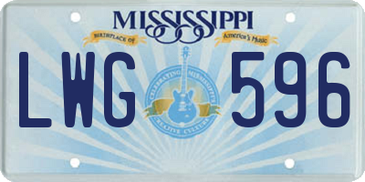 MS license plate LWG596