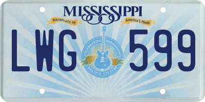 MS license plate LWG599