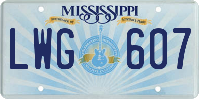 MS license plate LWG607