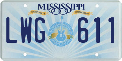 MS license plate LWG611