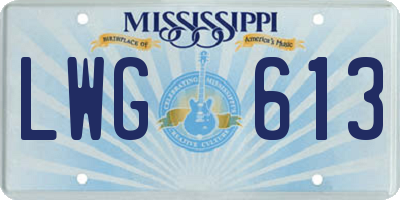 MS license plate LWG613