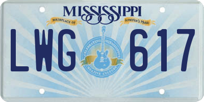 MS license plate LWG617