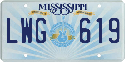 MS license plate LWG619
