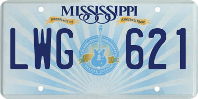 MS license plate LWG621