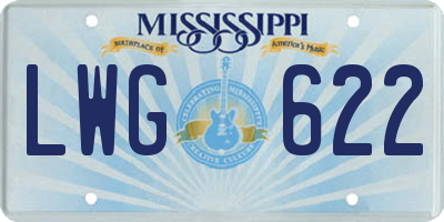 MS license plate LWG622
