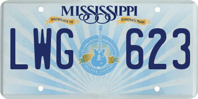 MS license plate LWG623