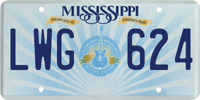 MS license plate LWG624