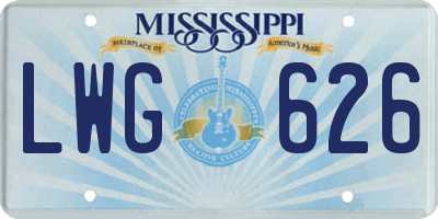 MS license plate LWG626
