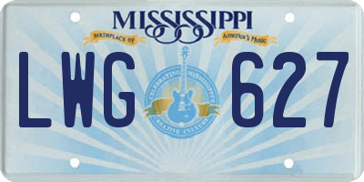 MS license plate LWG627