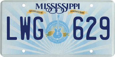 MS license plate LWG629
