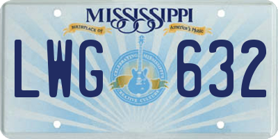 MS license plate LWG632