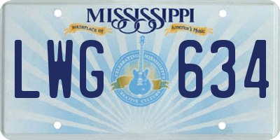 MS license plate LWG634