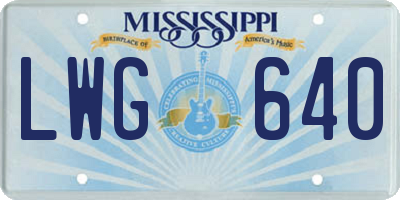 MS license plate LWG640