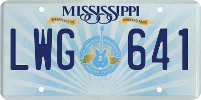 MS license plate LWG641