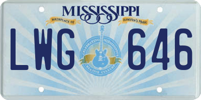 MS license plate LWG646